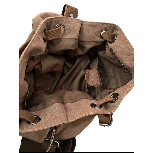 Wonder Youth Oversized brown Canvas Women’s Shoulder Bag - Picture 12 of 15